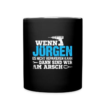 JURGEN - kann es reparieren - Tasse einfarbig - Schwarz - Vorne
