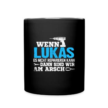 LUKAS - kann es reparieren - Tasse einfarbig - Schwarz - Vorne