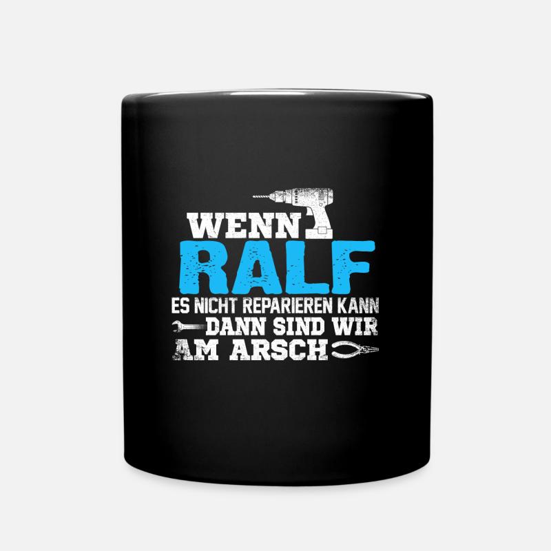 RALF - kann es reparieren - Tasse einfarbig - Schwarz