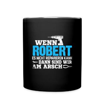 ROBERT - kann es reparieren - Tasse einfarbig - Schwarz - Vorne