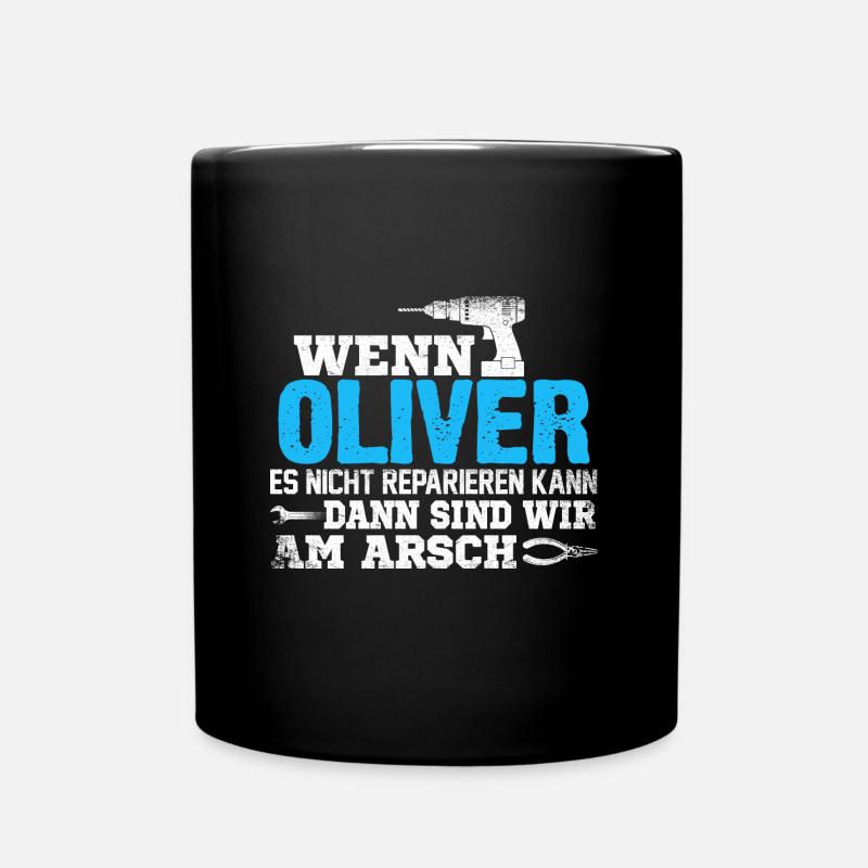 OLIVER - kann es reparieren - Tasse einfarbig - Schwarz
