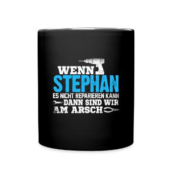 STEPHAN - kann es reparieren - Tasse einfarbig - Schwarz - Vorne