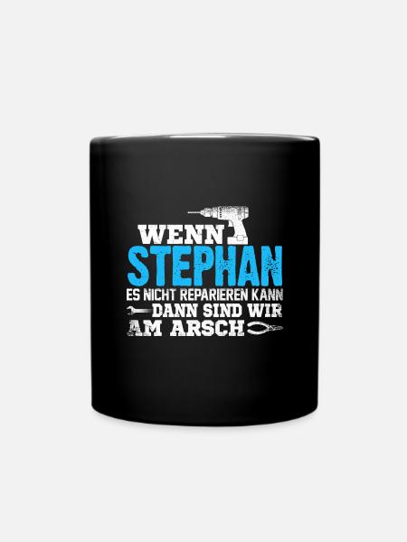 STEPHAN - kann es reparieren - Tasse einfarbig - Schwarz