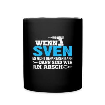 SVEN - kann es reparieren - Tasse einfarbig - Schwarz - Vorne