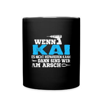 KAI - kann es reparieren - Tasse einfarbig - Schwarz - Vorne
