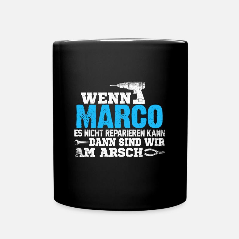 MARCO - kann es reparieren - Tasse einfarbig - Schwarz