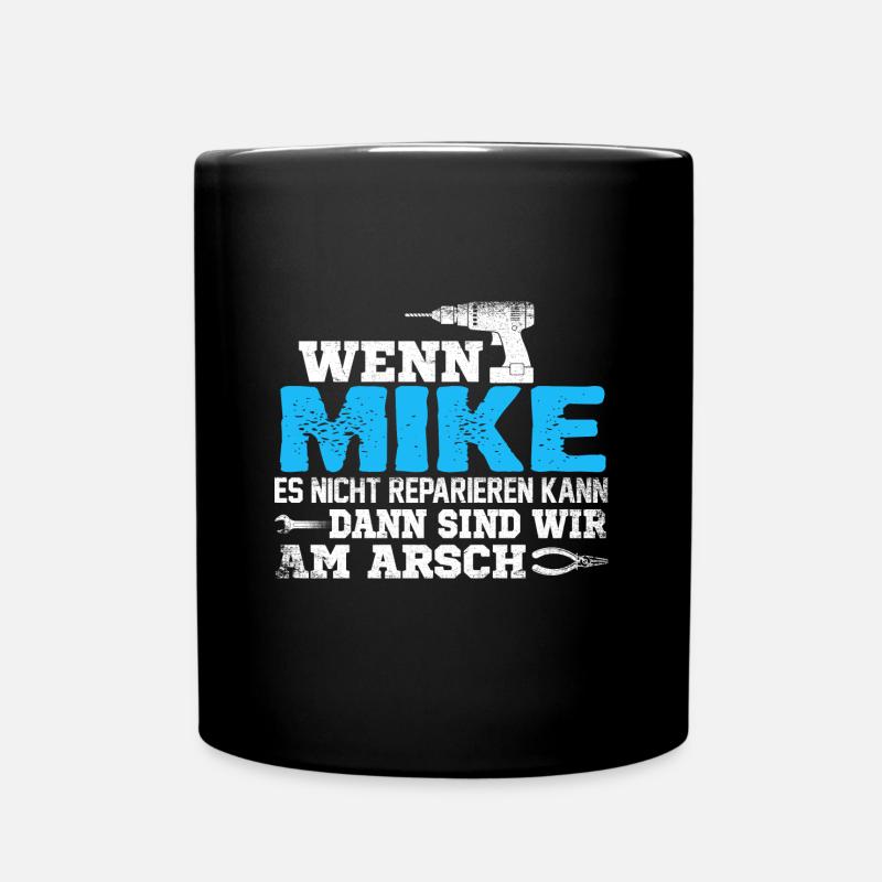 MIKE - kann es reparieren - Tasse einfarbig - Schwarz