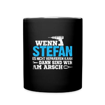 STEFAN - kann es reparieren - Tasse einfarbig - Schwarz - Vorne