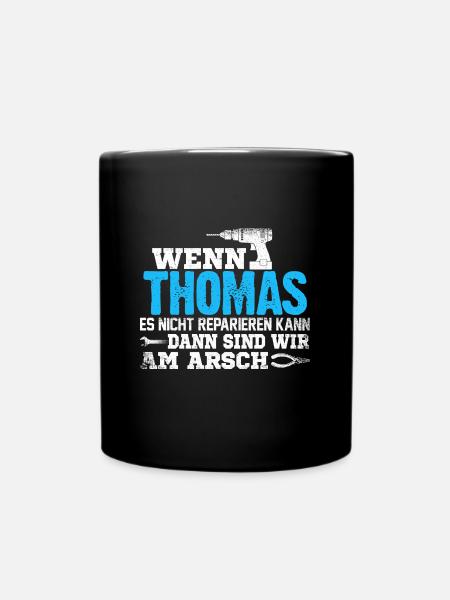 THOMAS - kann es reparieren - Tasse einfarbig - Schwarz