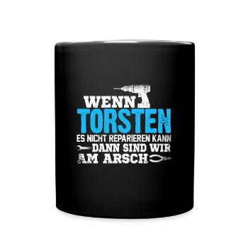 TORSTEN - kann es reparieren - Tasse einfarbig - Schwarz - Vorne