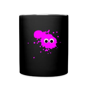 pink splash of color with eyes - Full Colour Mug - black - Front