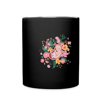 Hebamme Geburtshelfer - Tasse einfarbig - Schwarz - Vorne