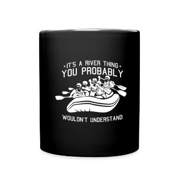 Rafting Wildwasser Kanu Kajak - Tasse einfarbig - Schwarz - Vorne