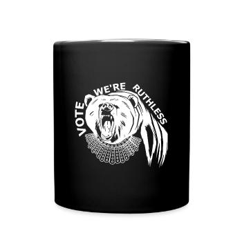 Ruth Bader Ginsberg Notorious (RBG) collar Bear - Full Colour Mug - black - Front