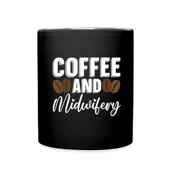 Hebamme Geburtshelfer - Tasse einfarbig - Schwarz - Vorne
