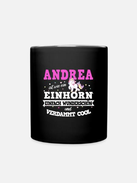 Andrea Frauen Namen Geschenk - Tasse einfarbig - Schwarz