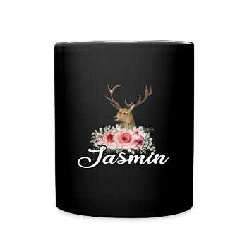 Jasmin Women Name Gift - Full Colour Mug - black - Front