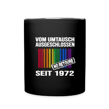 1972 geburtstag lgbt regenbogen pride birthday - Tasse einfarbig - Schwarz - Vorne