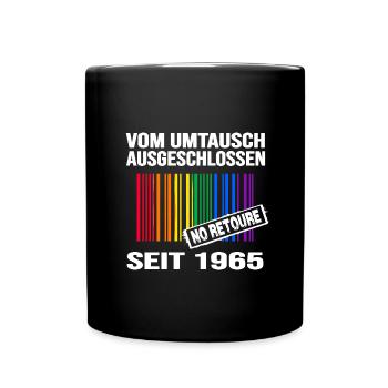 1965 geburtstag lgbt regenbogen pride birthday - Tasse einfarbig - Schwarz - Vorne