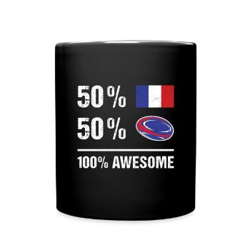 50% France 50% Rugby 100% Awesome France Rugby - Tasse einfarbig - Schwarz - Vorne