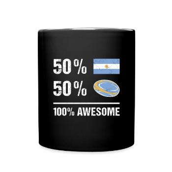 Argentina 50% Rugby 100% Awesome Argentina Rugby - Full Colour Mug - black - Front