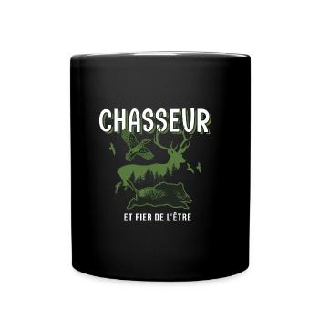 chasser chasseur et fier de l'être cadeau chasseur - Mug uni - noir - Devant