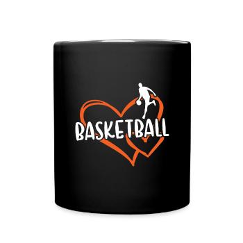 Sport Heart Basketball - Full Colour Mug - black - Front