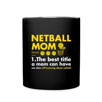 Sport Mom Definition Netball - Tasse einfarbig - Schwarz - Vorne