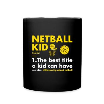 Sport Kid Definition Netball - Tasse einfarbig - Schwarz - Vorne