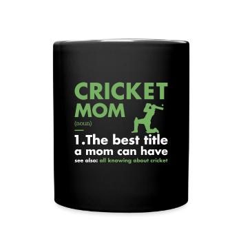 Sport Mom Definition Cricket - Tasse einfarbig - Schwarz - Vorne