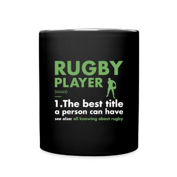 Sport Player Definition Rugby - Full Colour Mug - black - Front