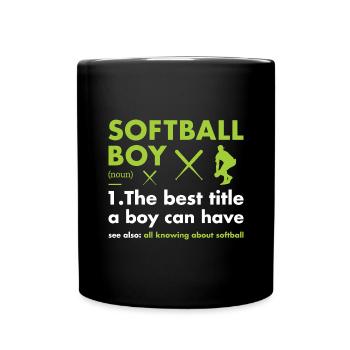 Sport Boy Definition Softball - Tasse einfarbig - Schwarz - Vorne