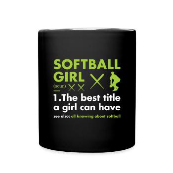 Sport Girl Definition Softball - Tasse einfarbig - Schwarz - Vorne