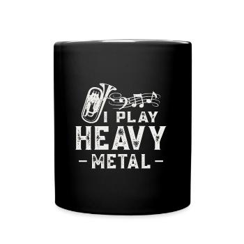 Euphonium Ich spiele Heavy Metal Blasinstrument - Tasse einfarbig - Schwarz - Vorne