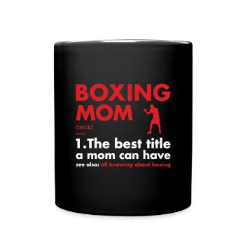 Sport Mom Definition Boxing - Full Colour Mug - black - Front