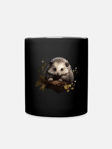 Hérisson Hérisson Bébé Animal Forêt Nature - Mug uni - noir
