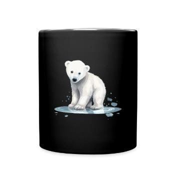 Ours polaire Bébé Ours polaire - Mug uni - noir - Devant