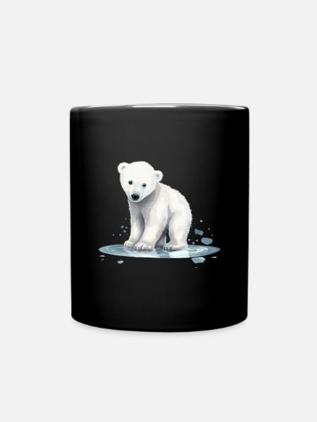 Eisbär Baby Polarbär Bär - Tasse einfarbig - Schwarz