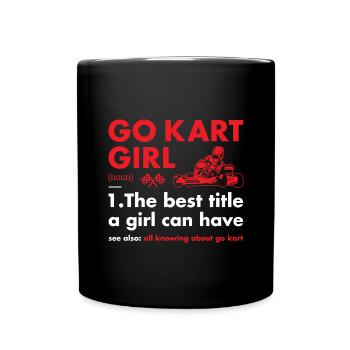 Sport Girl Definition Go Kart - Tasse einfarbig - Schwarz - Vorne