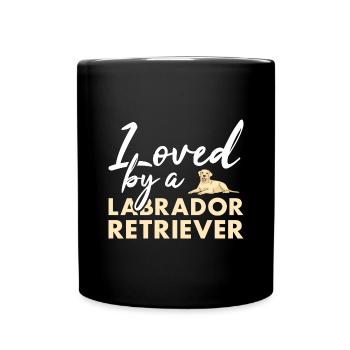 Loved By A Labrador Retriever - Full Colour Mug - black - Front