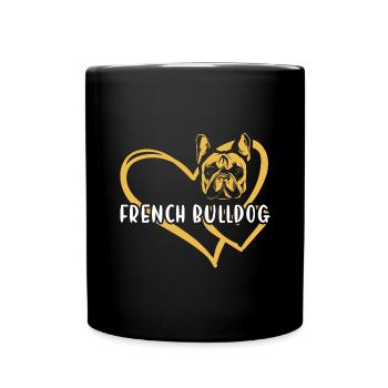 French Bulldog Heart - Full Colour Mug - black - Front