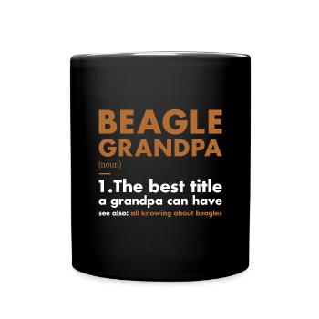 Beagle Grandpa Définition - Mug uni - noir - Devant