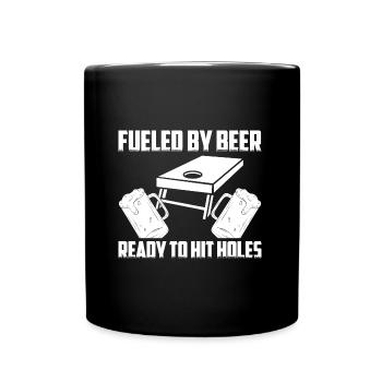 Cornhole Spieler Cornholer Team Sackloch Sport - Tasse einfarbig - Schwarz - Vorne