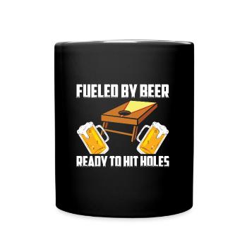 Cornhole Spieler Cornholer Team Sackloch Sport - Tasse einfarbig - Schwarz - Vorne