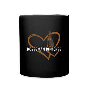 Cœur de Doberman Pinscher - Mug uni - noir - Devant