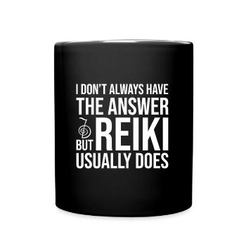 Reiki Achtsamkeit | Reikimeister Yoga Geschenkidee - Tasse einfarbig - Schwarz - Vorne