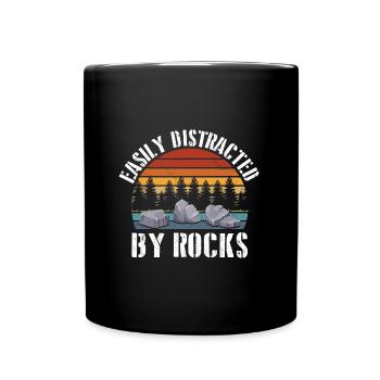 Steine Sammeln | Steinsammler Geologe Geschenkidee - Tasse einfarbig - Schwarz - Vorne
