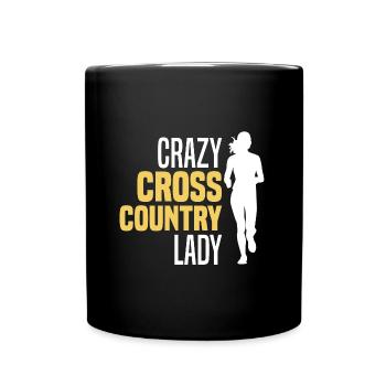 Crosslauf | Cross Country Läufer Berglauf Geschenk - Tasse einfarbig - Schwarz - Vorne