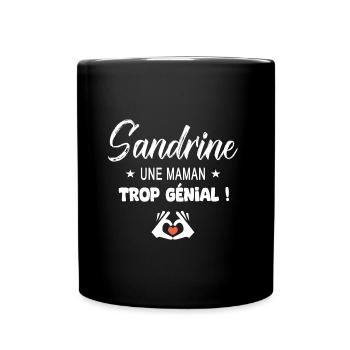 Sandrine Cadeau pour une maman génial - Mug uni - noir - Devant