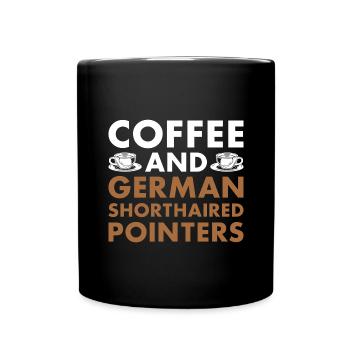 Café et pointeur allemand à poil court - Mug uni - noir - Devant